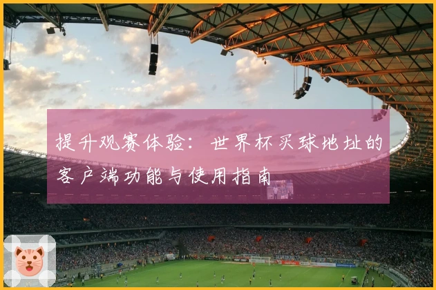 提升观赛体验：世界杯买球地址的客户端功能与使用指南